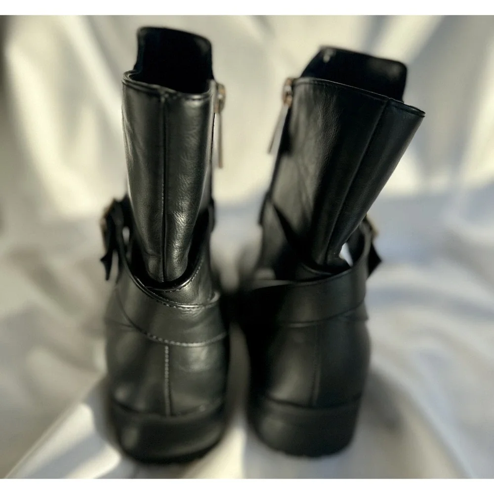 Michael Kors Ankle Black Motorcycle Combat Moto Punk Grunge Biker Rocker Boots 5